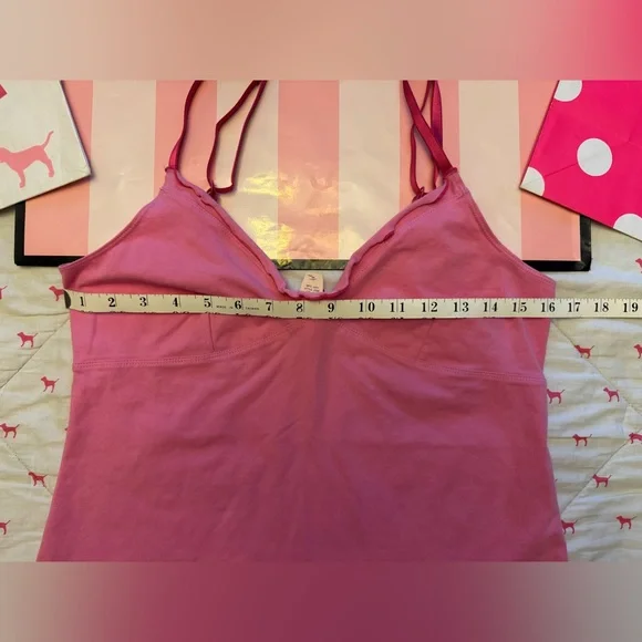 VS PINK VINTAGE Y2K 2005 TANK TOP CAMI CAMISOLE RUFFLE TRIM RARE HTF NWT LG - Picture 8 of 8